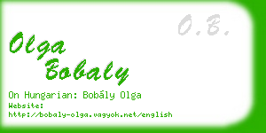 olga bobaly business card