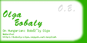 olga bobaly business card